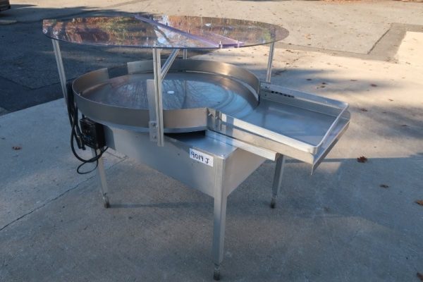 48 In. Diameter Merrill Rotary Unscrambling/Accumulating Table with Shelf