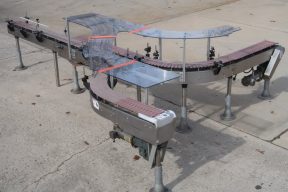 Y Shaped Stainless Motorized Bottle Conveyor, 180 In. Long