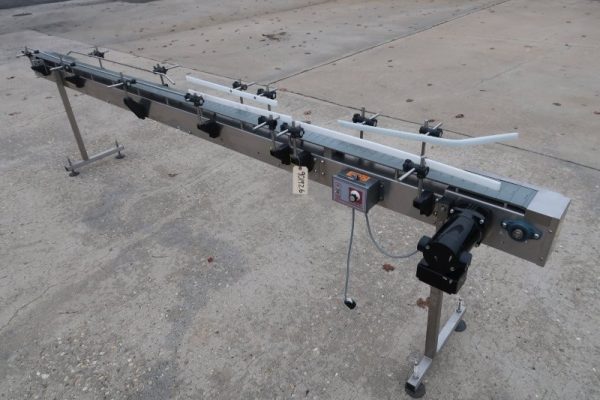 4.5 In. X 13 Ft. SS Motorized Bottle Conveyor, Varispeed