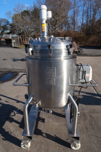 9051B10 Allegheny Bradford 160 Liter 316 SS Sanitary Jacketed Mix Tank